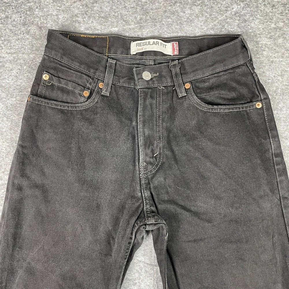 Vintage Levi's Jeans Mens 29x32 (Fits 26x31) Black 505 Regular Fit Straight Leg